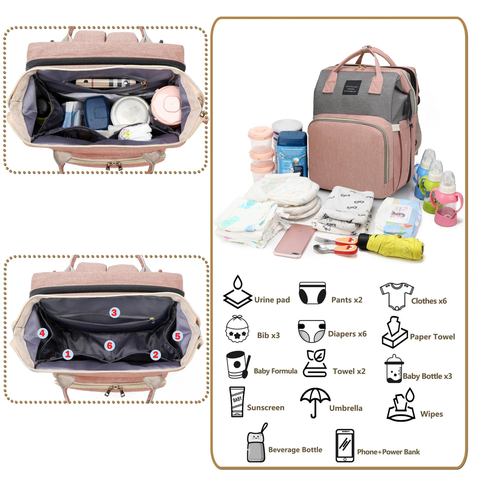 Luiertas met Bed & USB – Waterdicht & Ruim