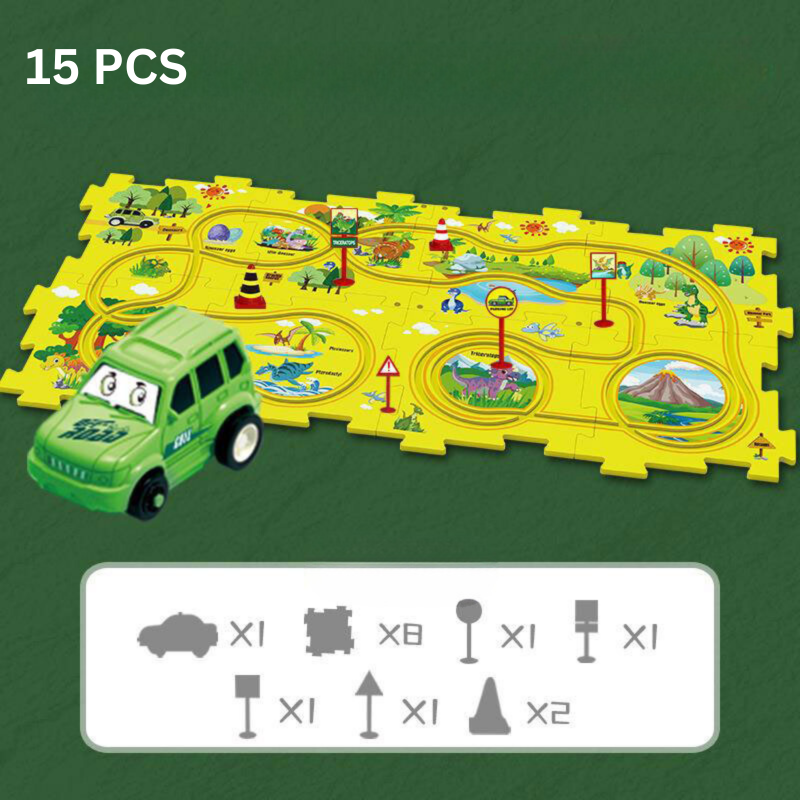 TrackForge Racebaan Set voor Kinderen – Aanpasbare Creatieve Race Track met Thema’s (3+)