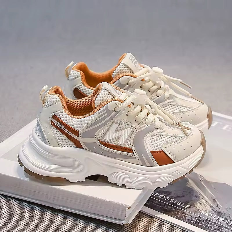 Lichtgewicht Kindersneakers Zonder Veters – Oranje | Maat 26-33 – Comfortabele Unisex Sportschoenen