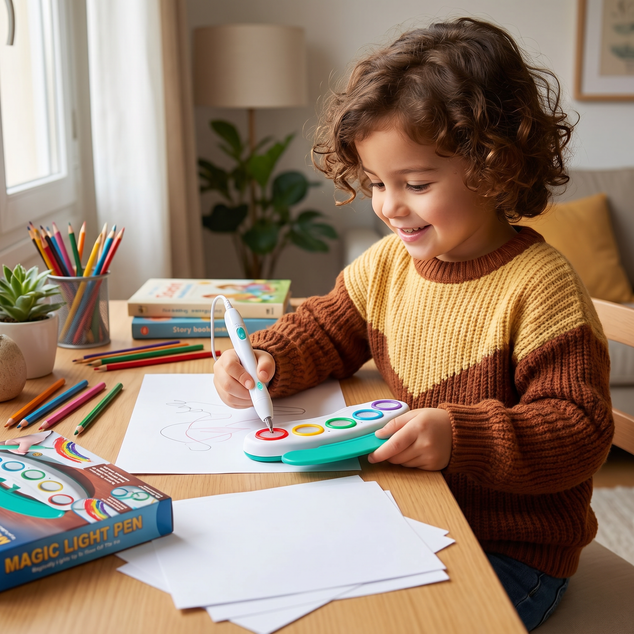 Magische lichtpen voor kinderen – tekenen met licht en muziek zonder vlekken