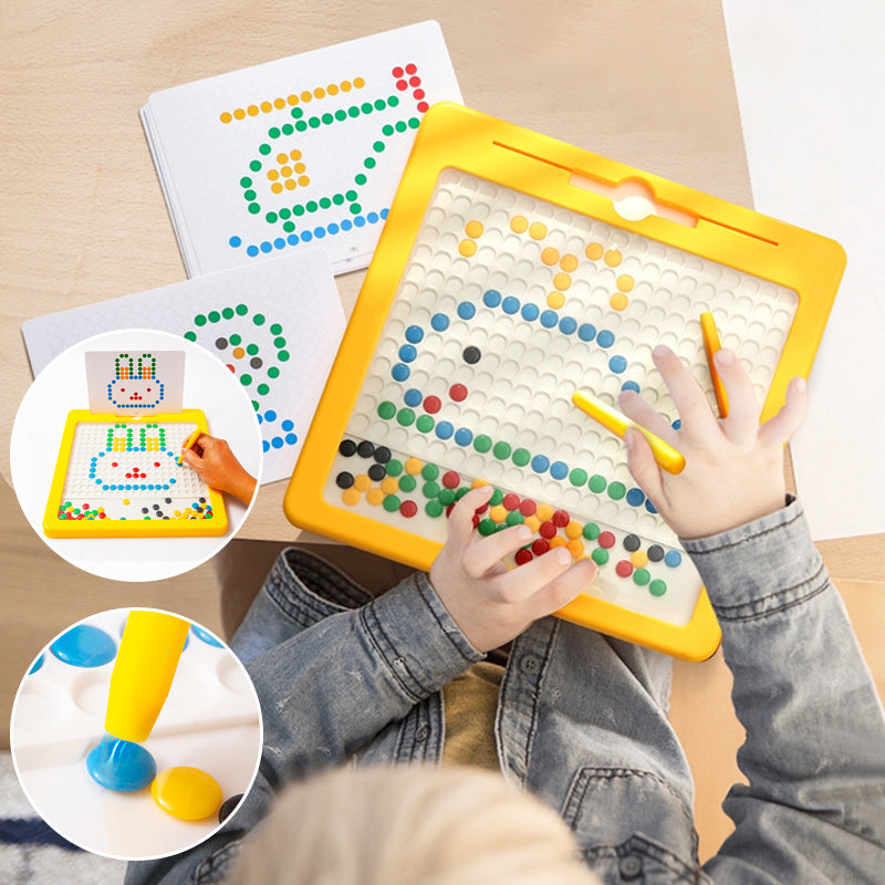 Magnetisch Tekenbord voor Kinderen – Groot Educatief Tekenspel met Stylus en Patroonkaarten