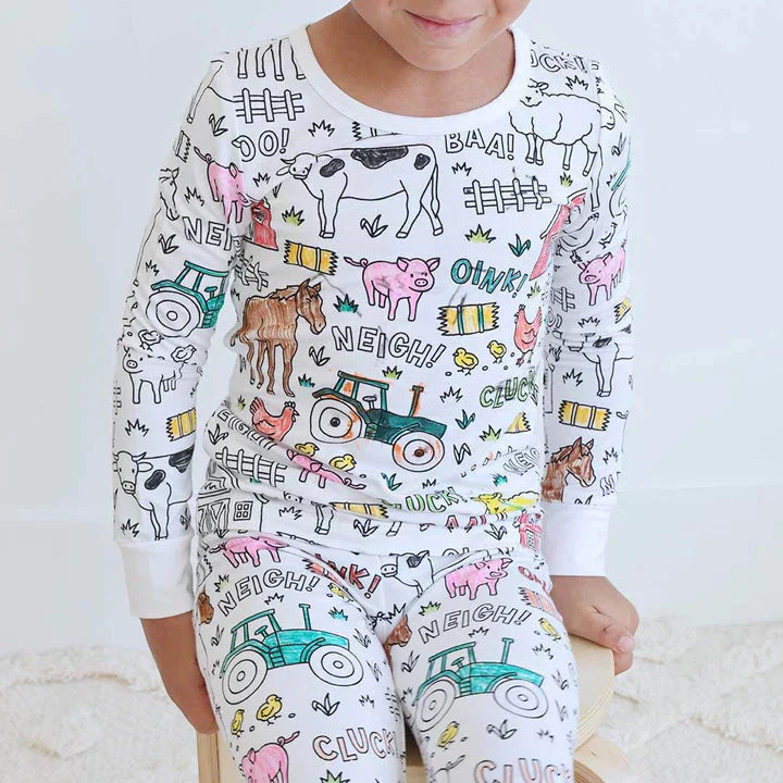 Kleur Pyjama Kind – DIY Pyjama Set met Textielstiften (3–8 Jaar)