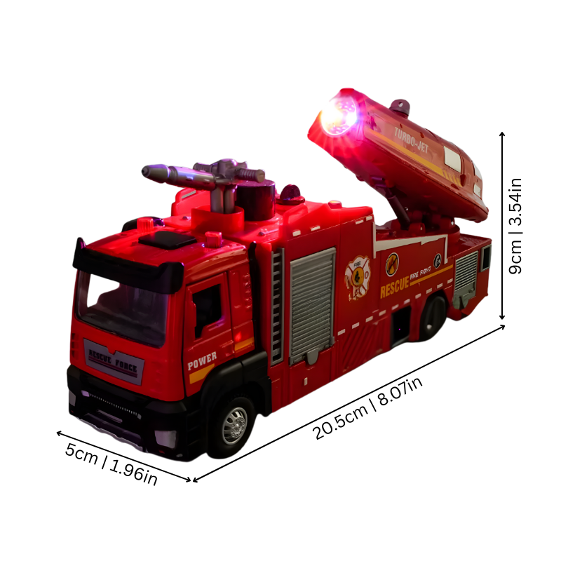 Interactieve Brandweerwagen met Licht, Geluid & Waterspray – FireQuest Action Engine