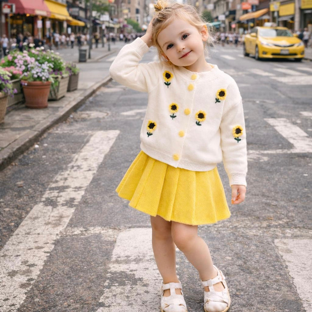 Autumn Iris Meisjes 2-Delige Set – Lange Mouw Top met Rok