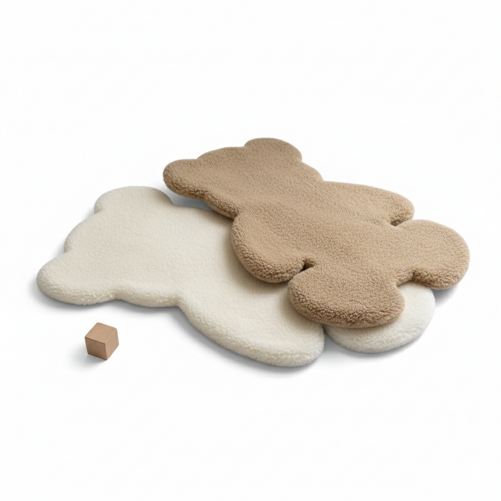 Zacht Baby Speelkleed in Berenvorm | CuddleNest BearSoft Pluche Speelmat met Antislip | Comfortabel Kruip- en Speelkleed voor Babykamer