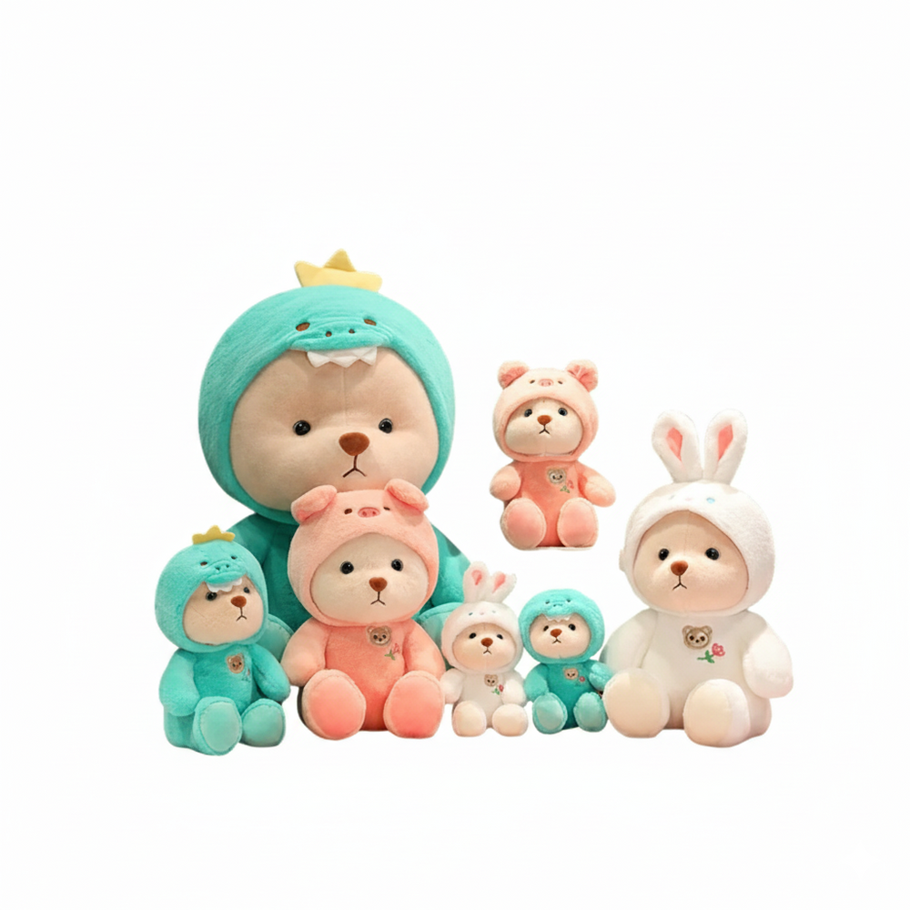 Pluche knuffelbeer 2-in-1 met afneembaar hoedje – zachte vulling, handwasbaar | teddybeer