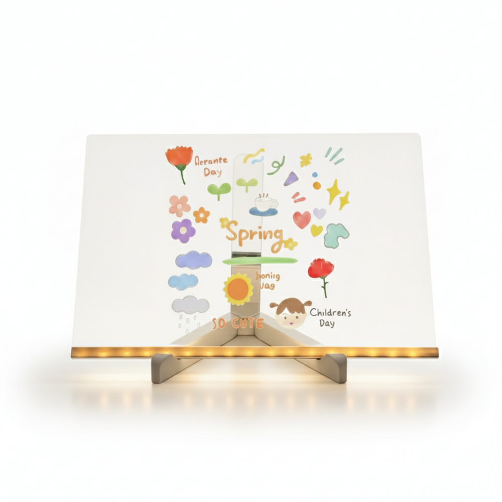 Briluna Studio LumiNote LED Tekenbord – Herbruikbaar Acryl Schrijf- en Notitiebord met 7 Kleuren