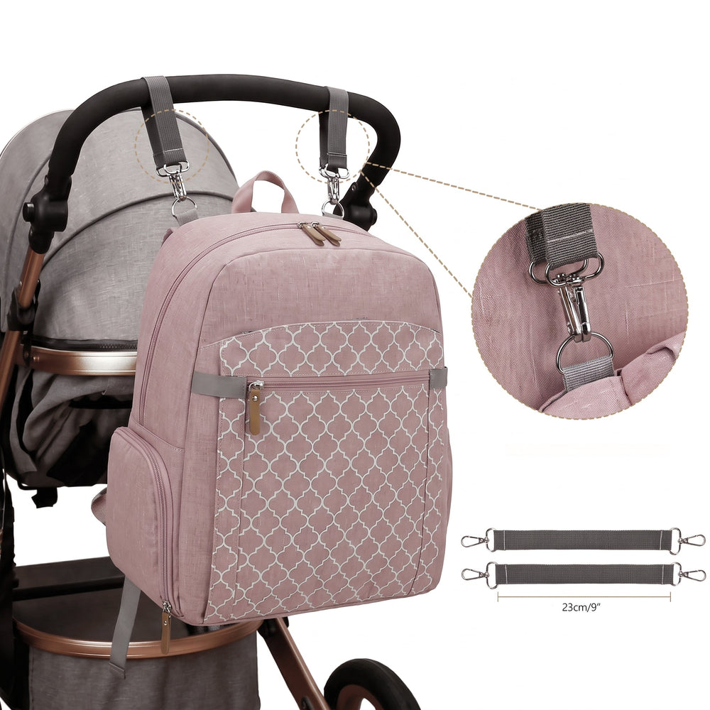 Luierrugzak met XL-opening en thermovakken – waterbestendig, laptopvak, kinderwagenclips | luiertas