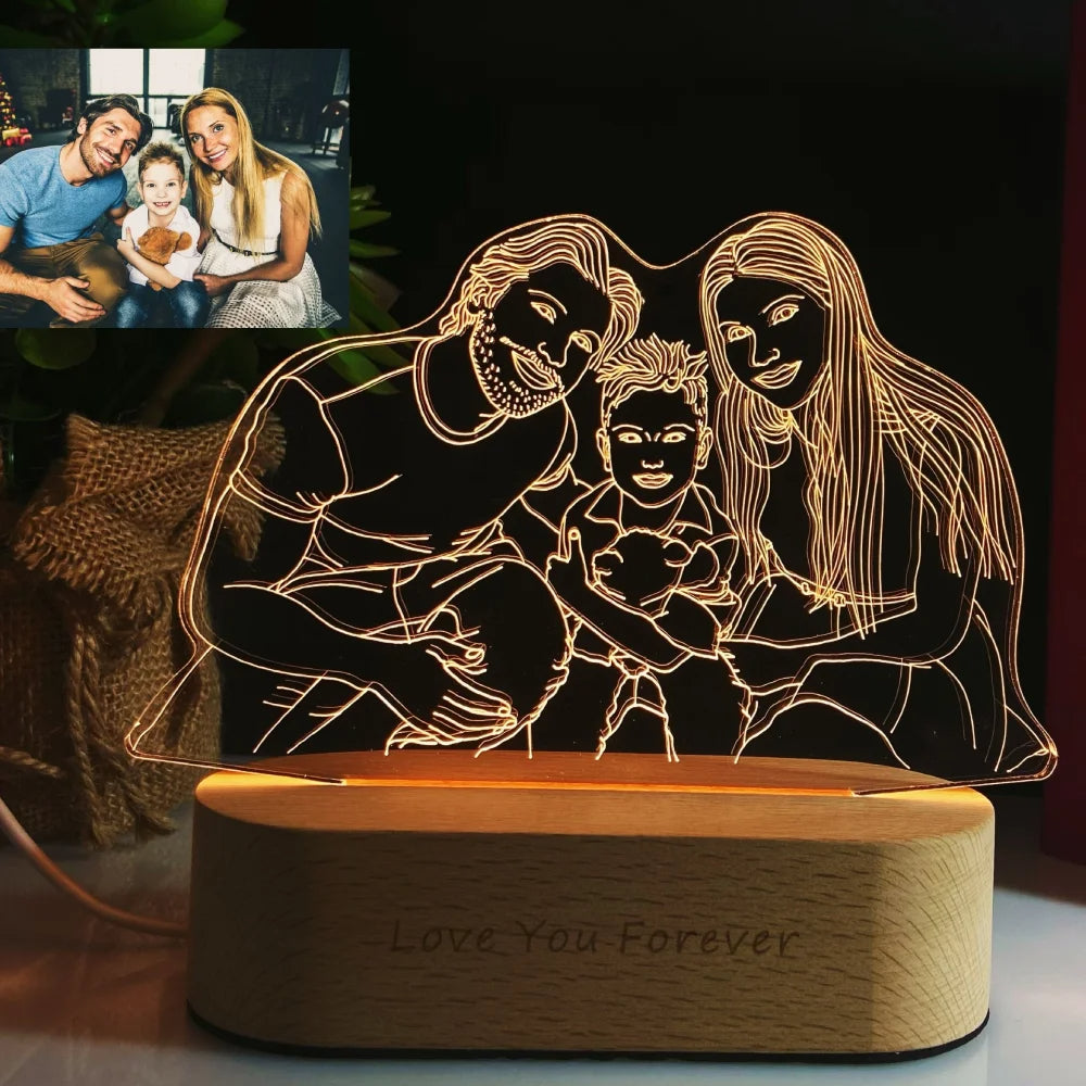 Persoonlijke LED Fotolamp – Uniek Cadeau met Foto & Sfeerverlichting