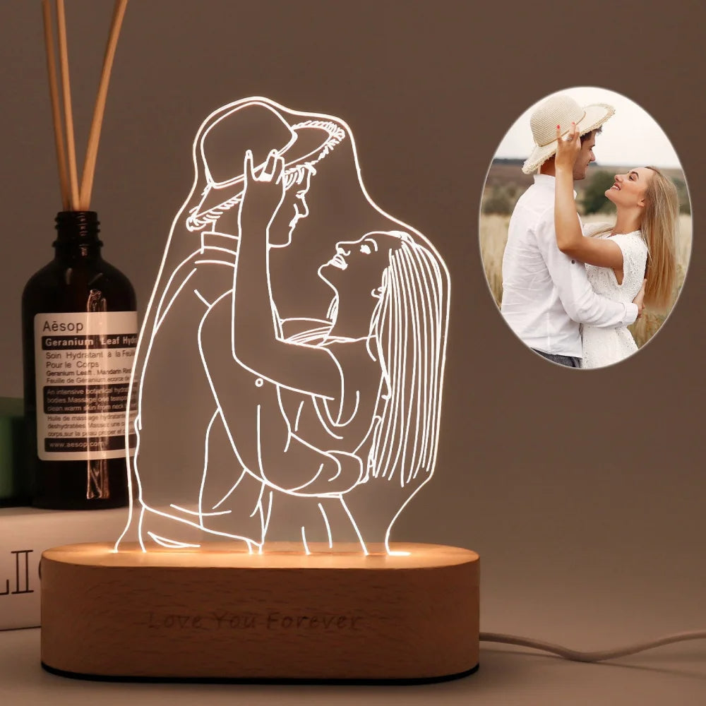 Persoonlijke LED Fotolamp – Uniek Cadeau met Foto & Sfeerverlichting