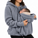 Draagjas 2-in-1 voor mama en baby – zachte fleece, capuchon, rits, zakken | babywearing hoodie