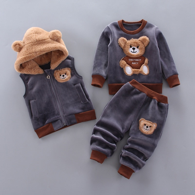 FrostyBear Winterkledingset voor Kinderen – Warme Fleece Outfit voor Jongens en Meisjes | Ideaal voor Buiten & Binnen
