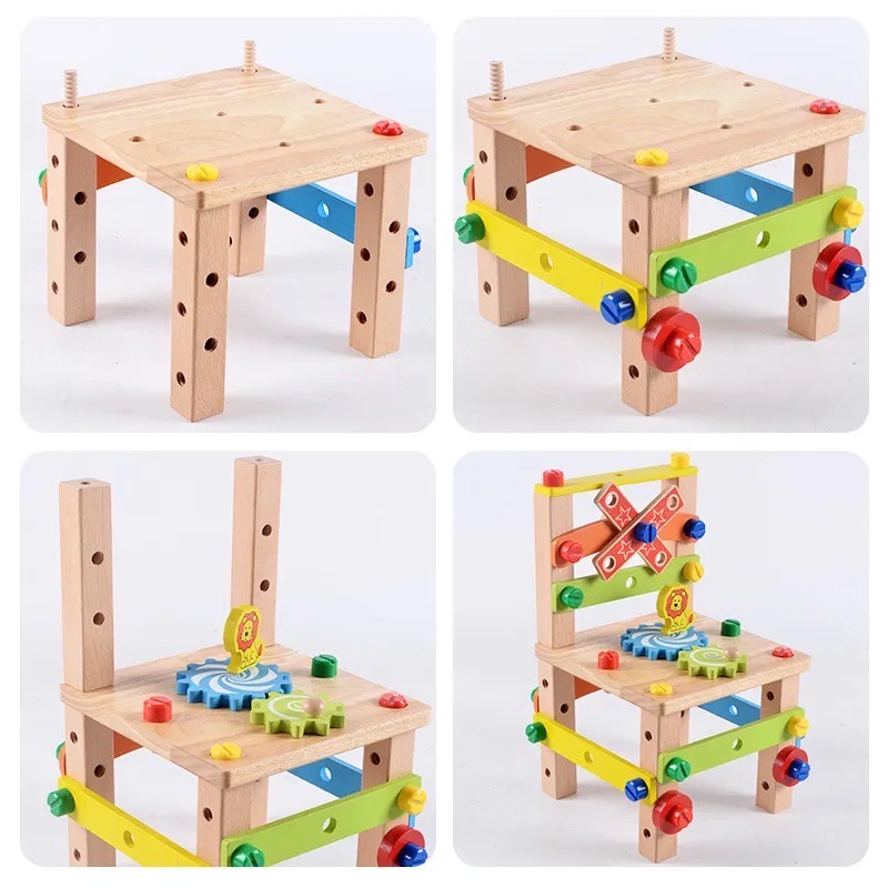 Montessori Houten Werkbank Kind – Educatief Bouwspeelgoed 3+