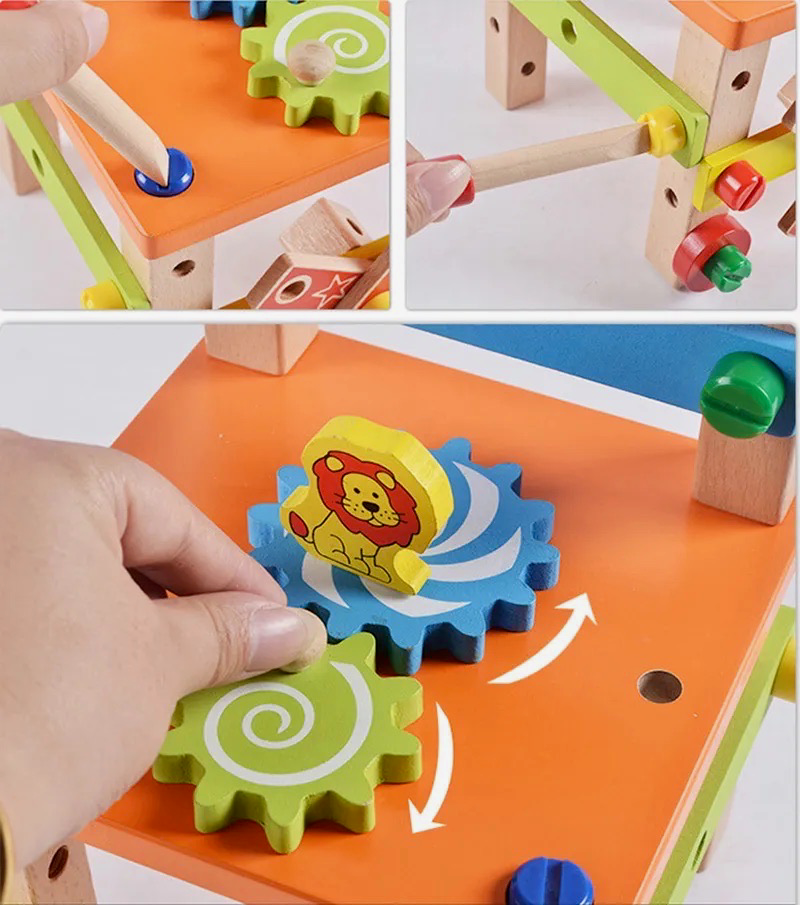 Montessori Houten Werkbank Kind – Educatief Bouwspeelgoed 3+