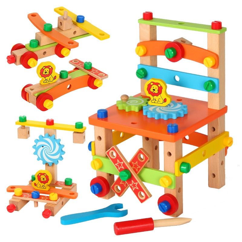 Montessori Houten Werkbank Kind – Educatief Bouwspeelgoed 3+