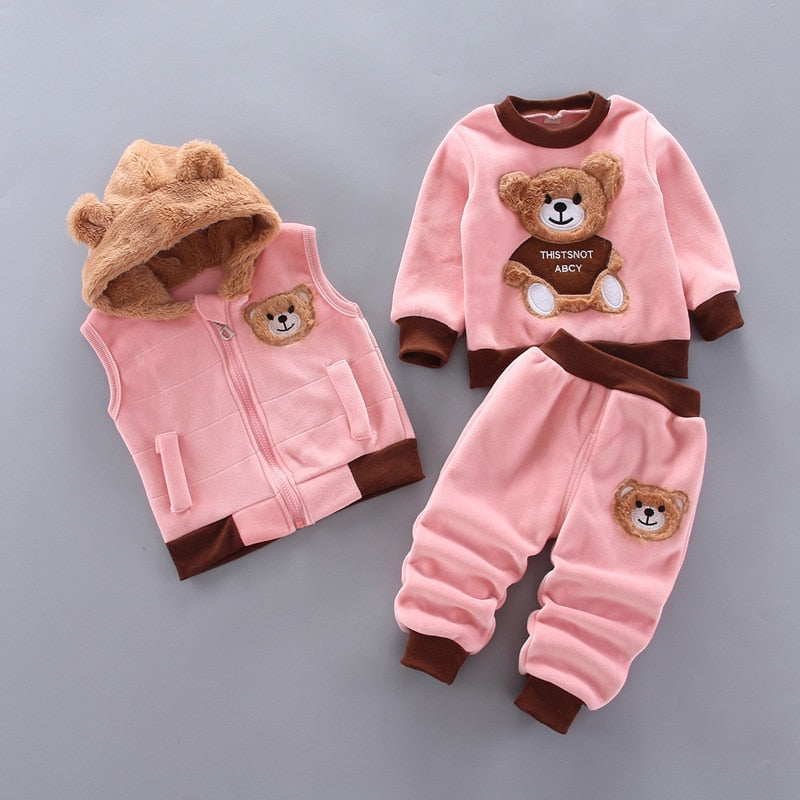 FrostyBear Winterkledingset voor Kinderen – Warme Fleece Outfit voor Jongens en Meisjes | Ideaal voor Buiten & Binnen