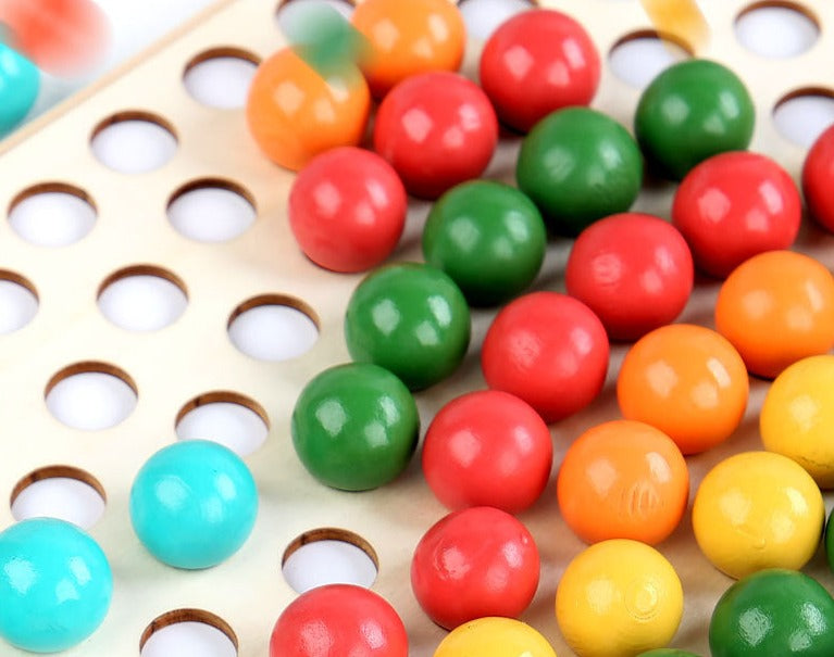 Mindello RainbowLink Sorteerset – Educatief Houten Kralenspel voor Kinderen 3+, Motoriek & Kleuren Leren