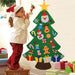 Vilten kerstboom voor kinderen met klittenbandfiguren – ophanglus, opvouwbaar | kerstspeelgoed
