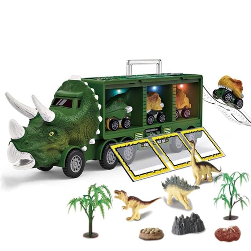 DinoHaul Transporttruck voor Kinderen – Interactieve Speelset met Licht, Geluid en Mini Dino’s