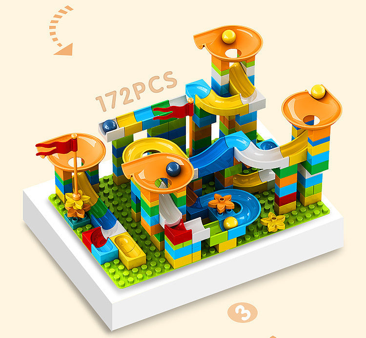 Knikkerbaan Bouwset – MarblePlay 172-delig, Kleurrijk, Educatief Speelgoed, Compatibel, 2+ Jaar