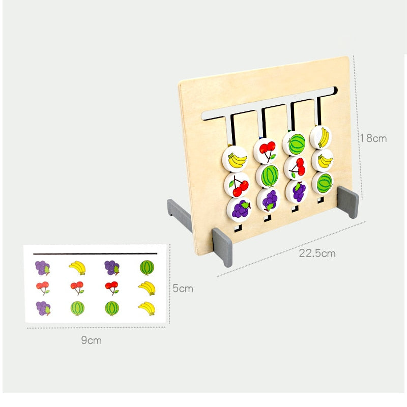Montessori Houten Sorteerpuzzel – Educatief Fruit Sorteren voor Logisch Denken & Motoriek (3+)