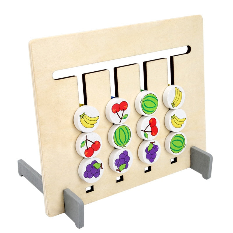 Montessori Houten Sorteerpuzzel – Educatief Fruit Sorteren voor Logisch Denken & Motoriek (3+)