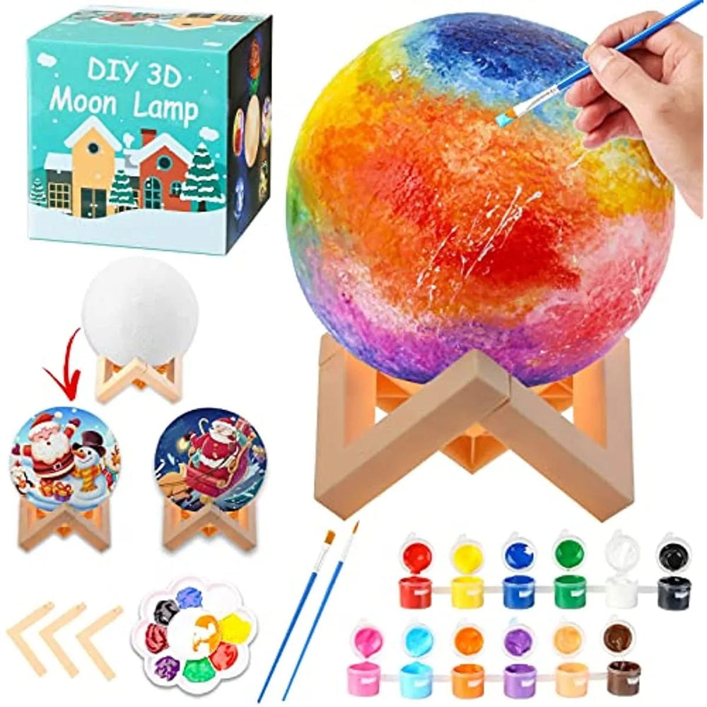 DIY Maanlamp Knutselset – Maak en Verf Je Eigen Unieke Lamp (8/10/12 cm)
