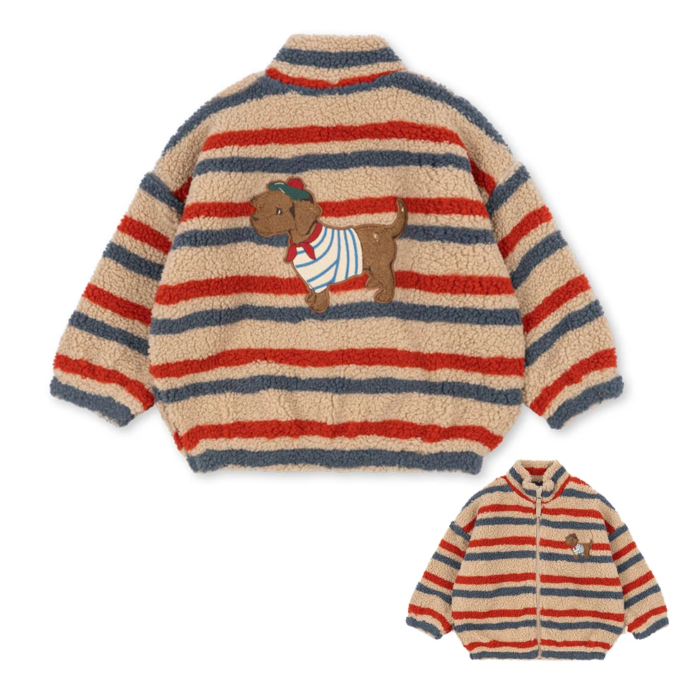 Kinderkleding van teddyfleece met print – jas, vest of broek, ritssluiting | berber fleece kind