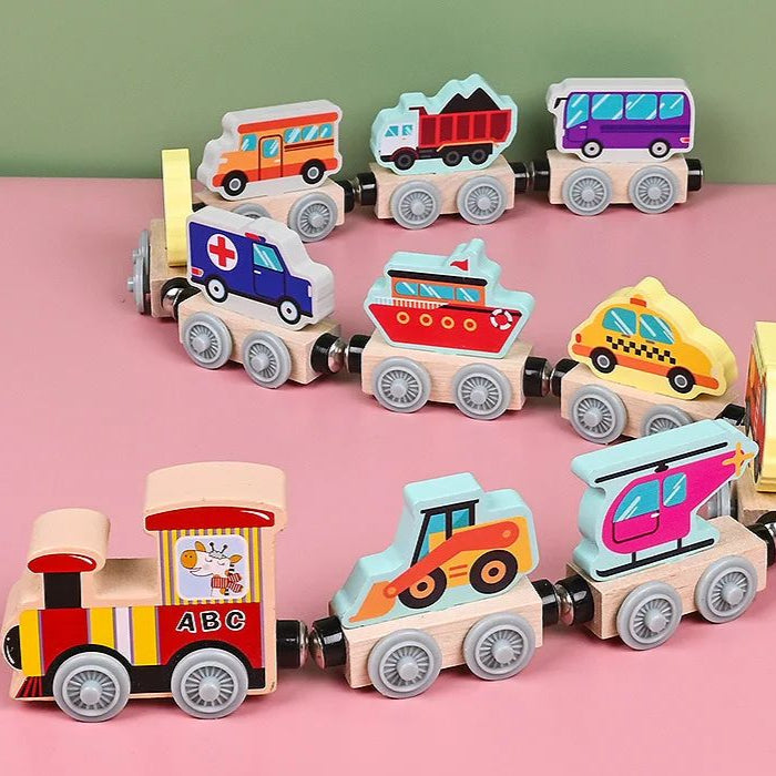 Houten Magnetische Treinset – Educatief Speelgoed voor Kinderen 3+