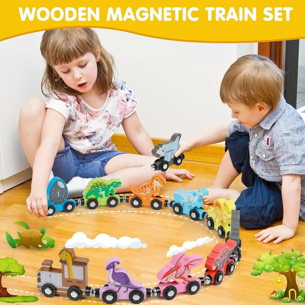 Houten Magnetische Treinset – Educatief Speelgoed voor Kinderen 3+