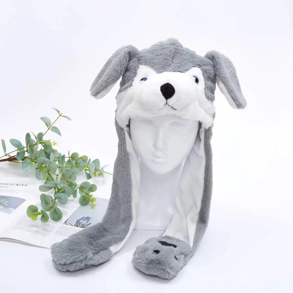 Interactieve Hoed met Beweegbare Oren – Zachte Pluche Winterhoed voor Kinderen & Volwassenen | Perfect voor Cosplay, Feest & Cadeau