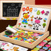 Tekentafel 2-in-1 whiteboard en krijtbord – magnetisch, beukenhout, accessoires | kindertekenbord