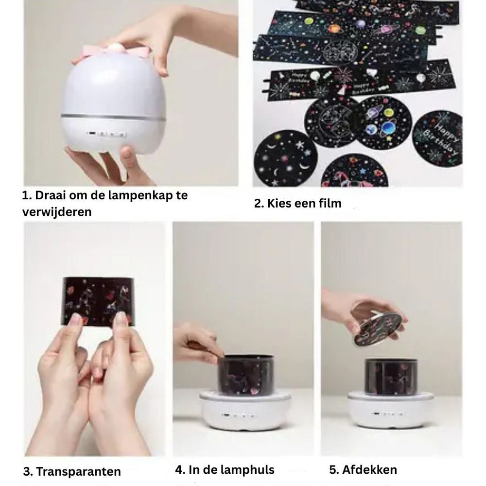 SkyProjector Sterren Nachtlamp – Rustgevende Projector voor Kinderen met Muziek & Afstandsbediening