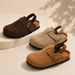 Kinderclogs sandalen met suède look en leren bovenwerk, elastische hielband, kurken zool en antislip profiel voor dageli