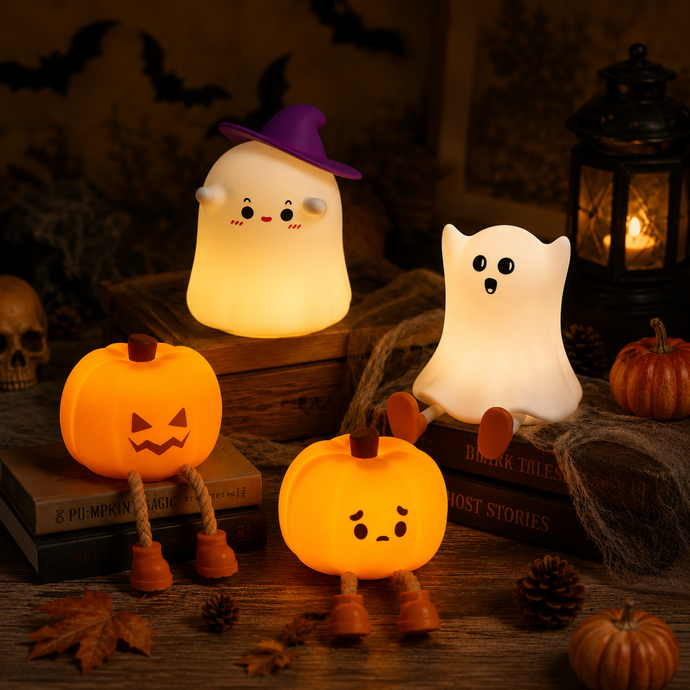 Halloween nachtlampje met zacht sfeerlicht – siliconen, oplaadbaar via USB-C | kinderkamerlamp