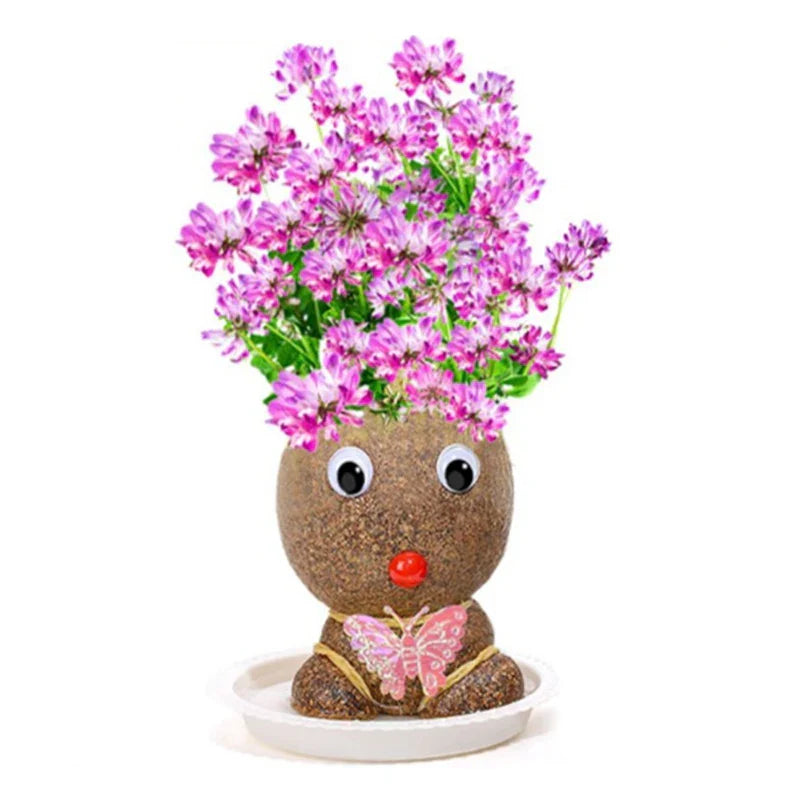 Graspop met Groeiend Gras – Figuurplant Decoratie & Cadeau