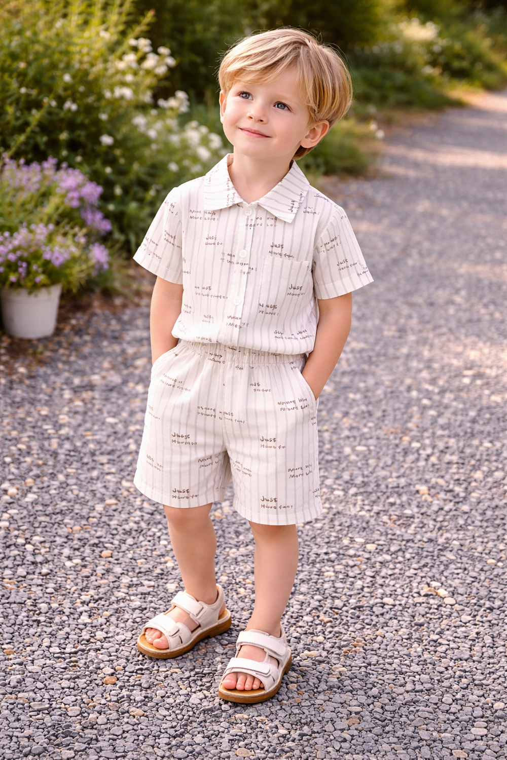 Baby zomerset katoen – shirt en short (0-4 jaar) met print