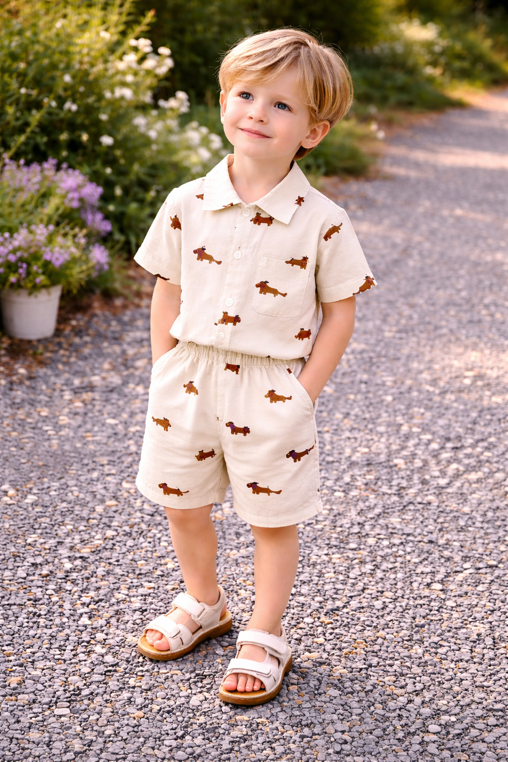 Baby zomerset katoen – shirt en short (0-4 jaar) met print