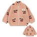 Kinderkleding van teddyfleece met print – jas, vest of broek, ritssluiting | berber fleece kind