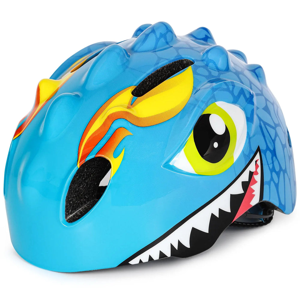 Kinderhelm set met dino-ontwerp – fietshelm plus knie- en elleboogbeschermers