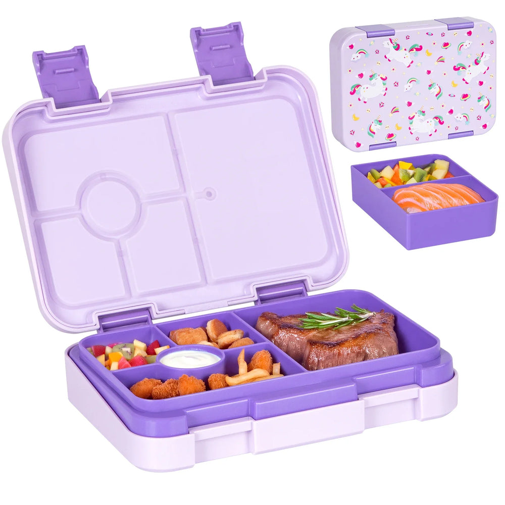 LunchPal Compact Box – Lekvrije, BPA-vrije Kinderlunchbox met Magnetronbestendig Binnentray voor School & Picknick