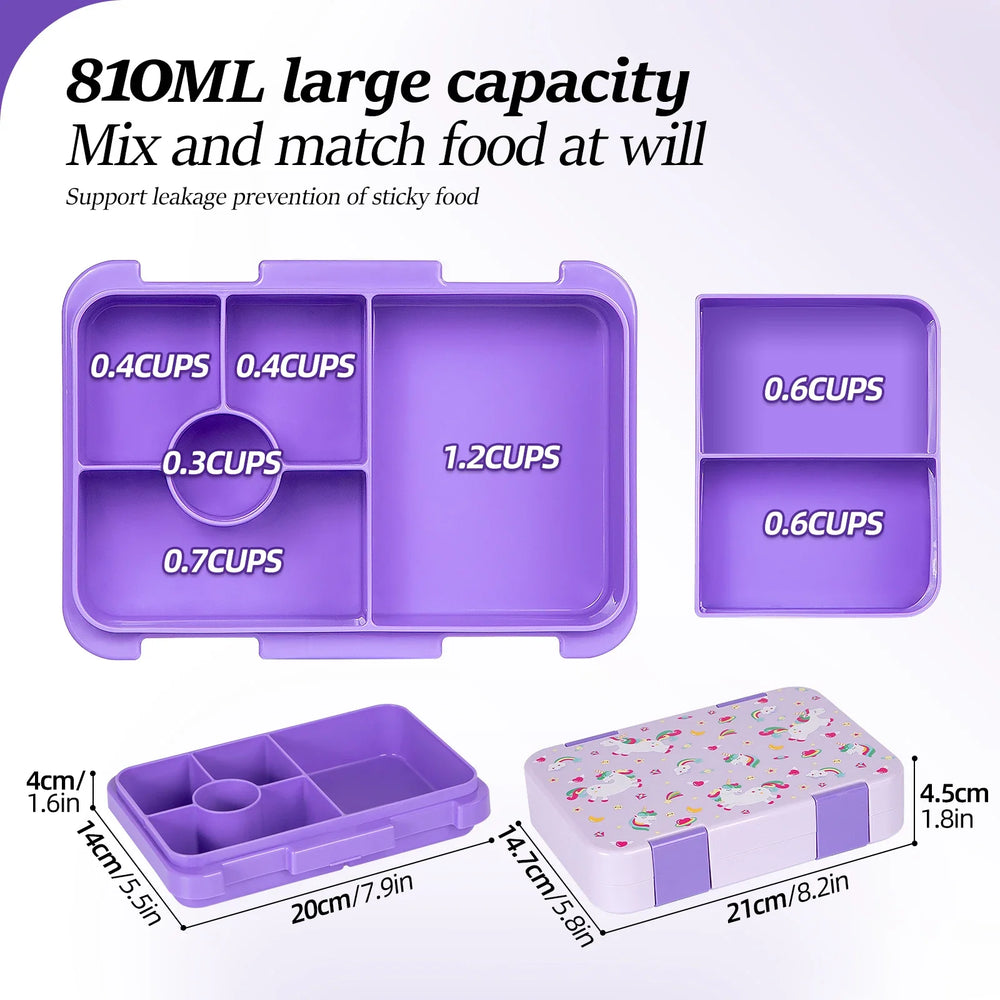 LunchPal Compact Box – Lekvrije, BPA-vrije Kinderlunchbox met Magnetronbestendig Binnentray voor School & Picknick