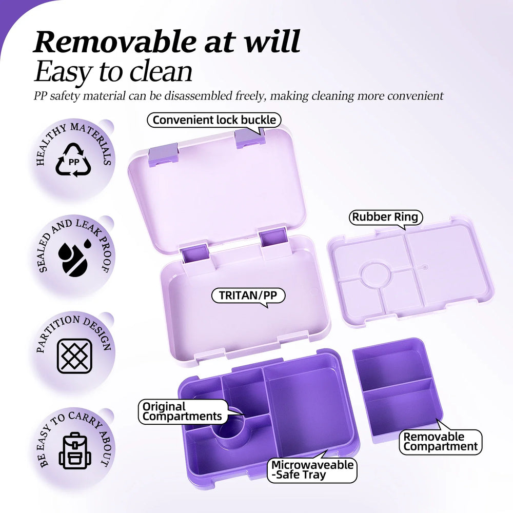 LunchPal Compact Box – Lekvrije, BPA-vrije Kinderlunchbox met Magnetronbestendig Binnentray voor School & Picknick