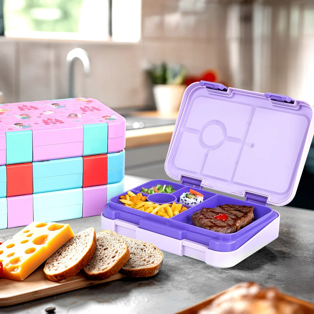 LunchPal Compact Box – Lekvrije, BPA-vrije Kinderlunchbox met Magnetronbestendig Binnentray voor School & Picknick