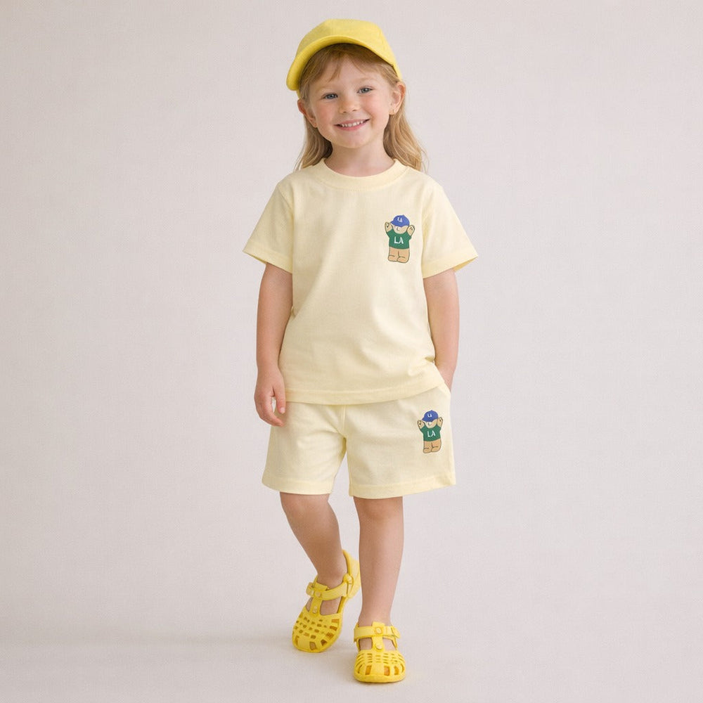 LA Bear 2-Delige Unisex Set – T-Shirt & Short van Biologisch Katoen