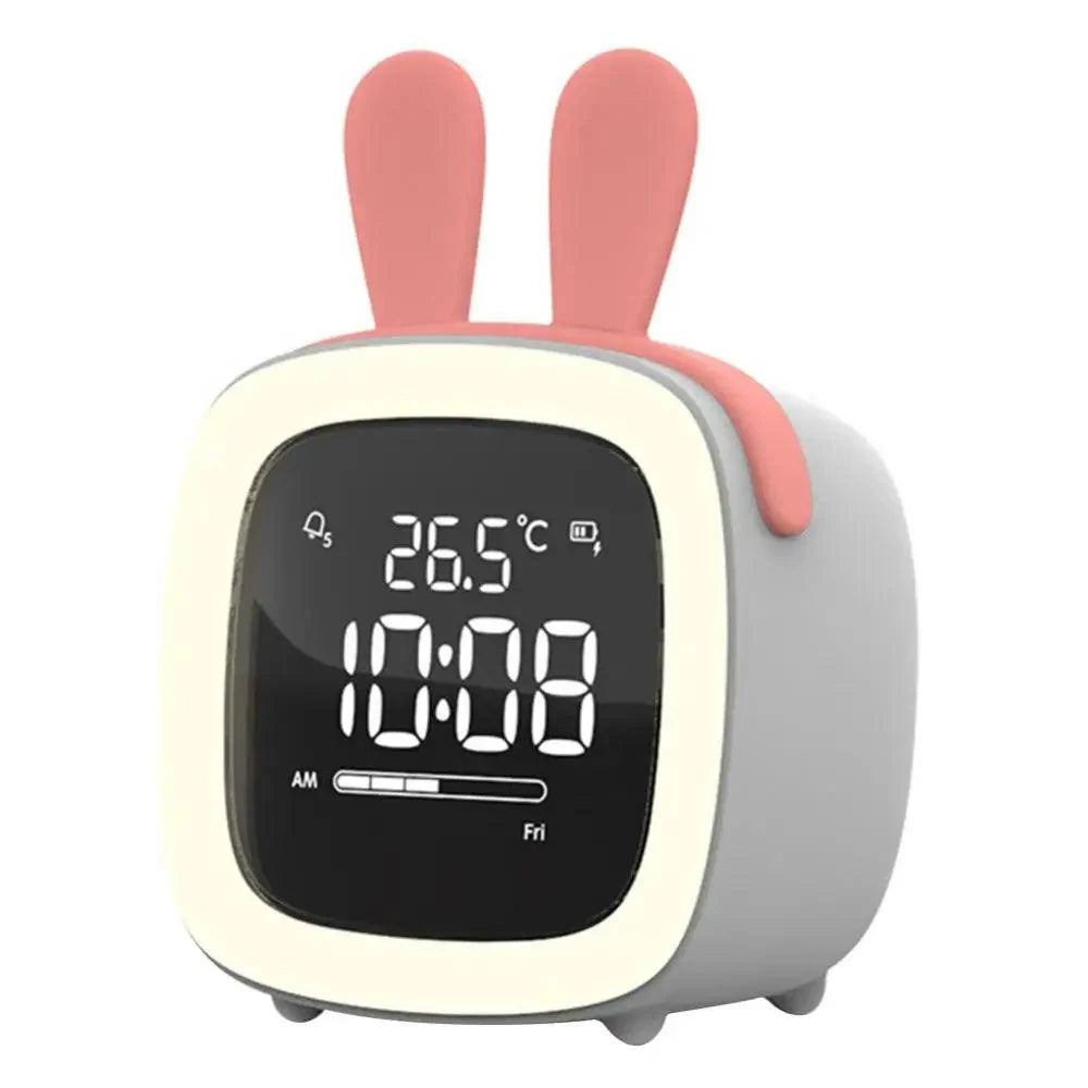LED Kinderwekker & Nachtlampje – Schattig Konijn Design