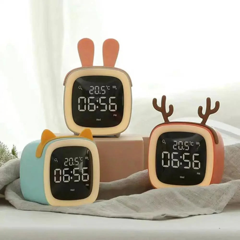 LED Kinderwekker & Nachtlampje – Schattig Konijn Design