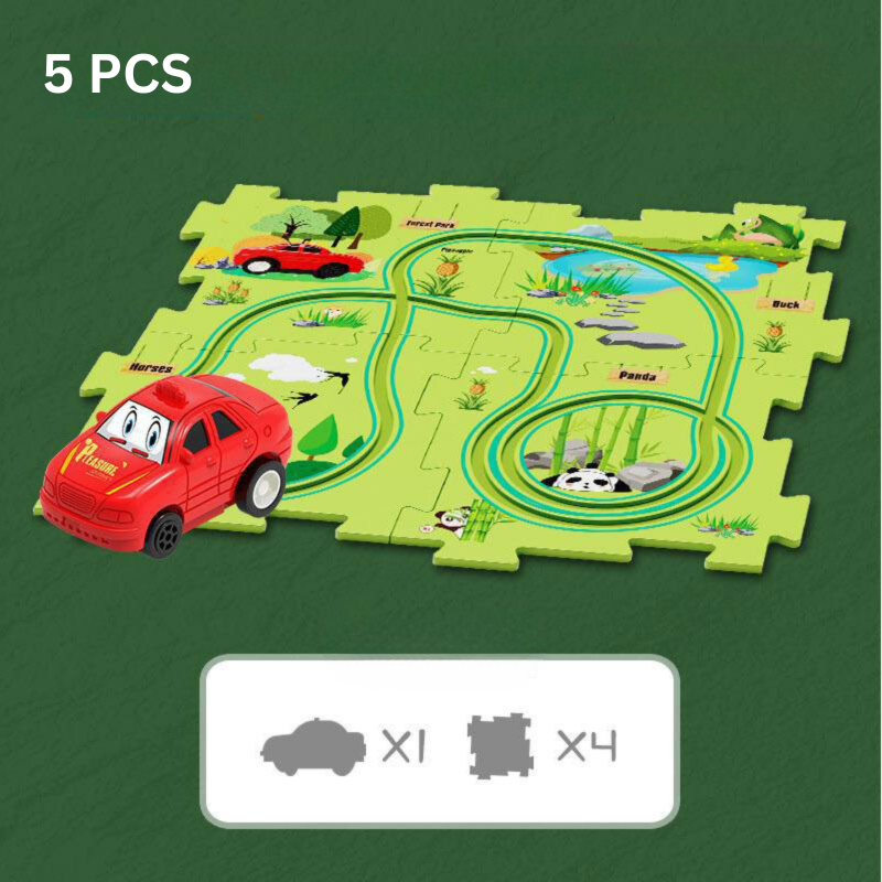 TrackForge Racebaan Set voor Kinderen – Aanpasbare Creatieve Race Track met Thema’s (3+)