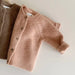 Gebreid Vest - Mana Meisjes, Wit/Bruin/Roze, Katoen, Maat 0-4 Jaar-More For Mini