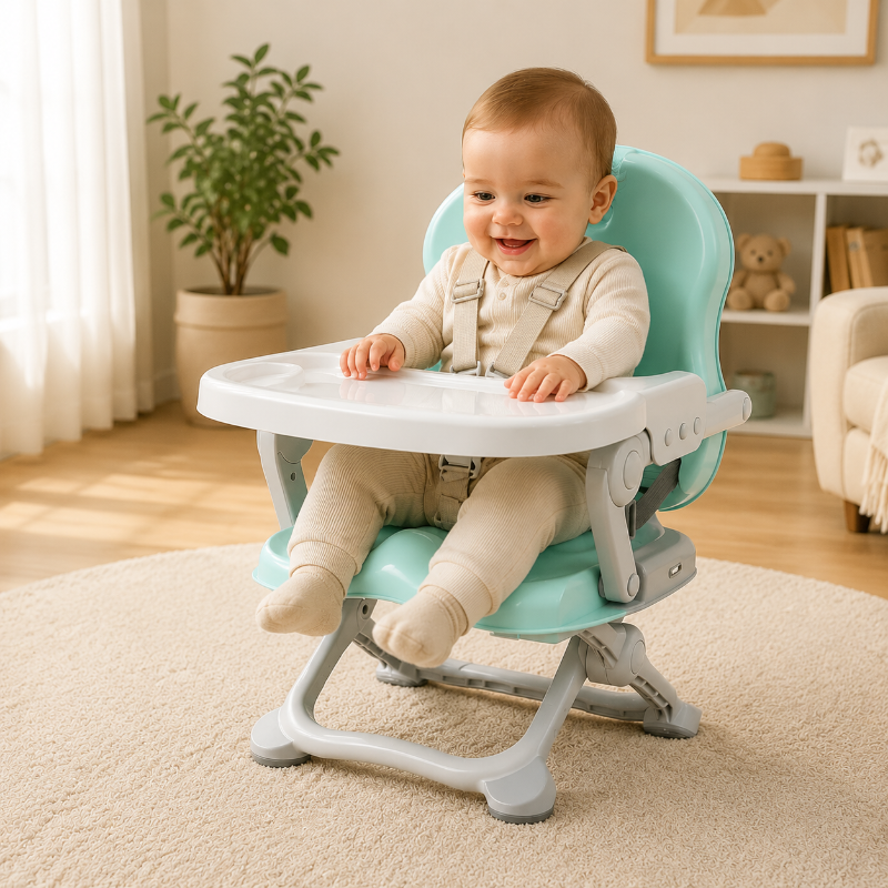 Opvouwbare Kinderstoel & Voedingsstoel – Compact en Draagbaar met Eetblad